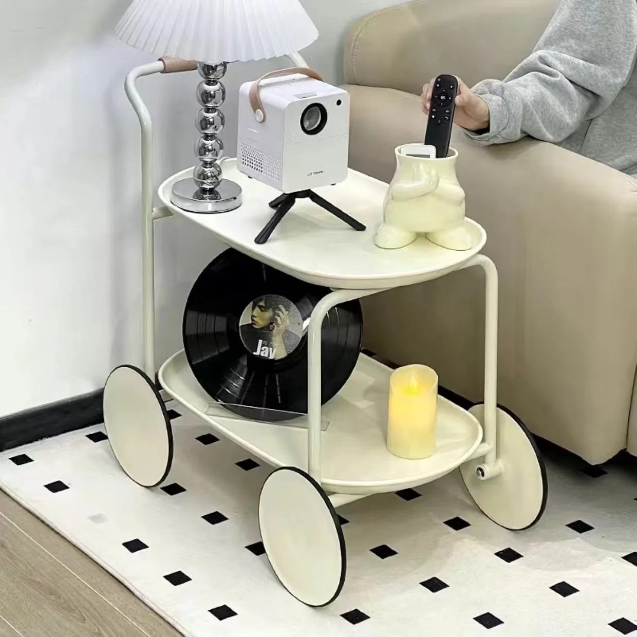 2024 New Model Living Room Coffee Table End Sofa Side Cabinet Movable Bedside Table Simple Mini Bedside Entryways 짱구테이블 Moveis image 4