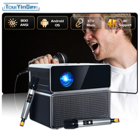 Touyinger E900 Android Home Theater Mobile KTV Projector 1080P Full HD WIFI With Microphone