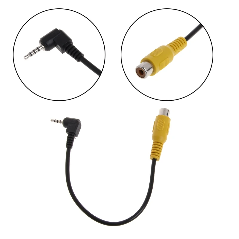 CS1W 2.5mm Stereo Male Plug To RCA Female Video Converter Adapter Cable For GPS