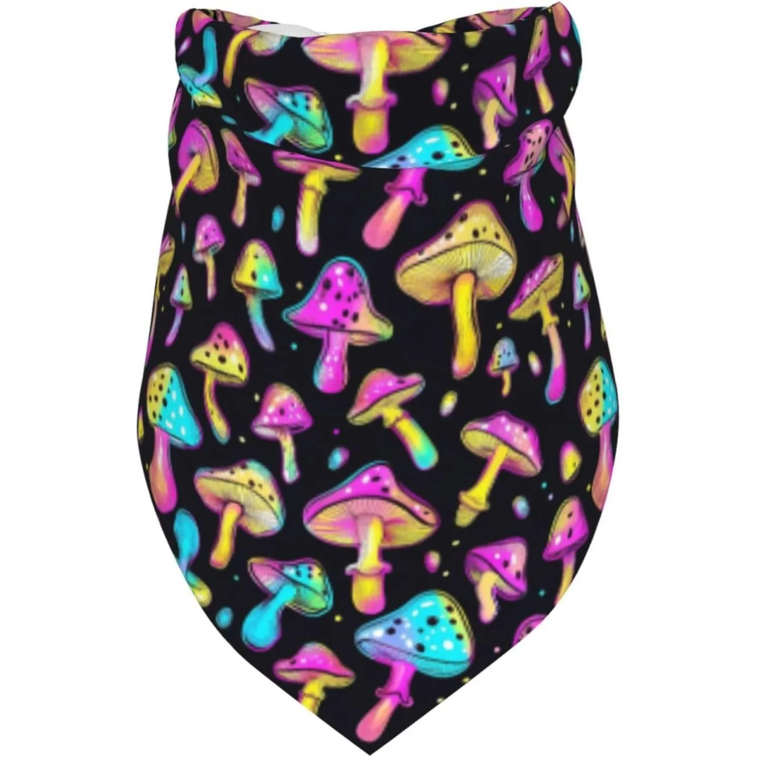 Dog Bandana Pack Cute Magic Rainbow Mushroom Print Triangle Scarf Washable Dog Bandana Birthday Pet Accessories