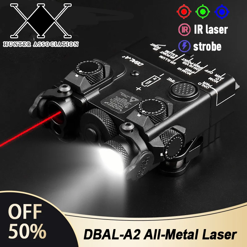 

Tactical DBAL-A2 All Metal Full Function Version Red Dot Green Blue IR Strobe LED Indicator Fit 20mm Rail Airsoft Hunting Laser