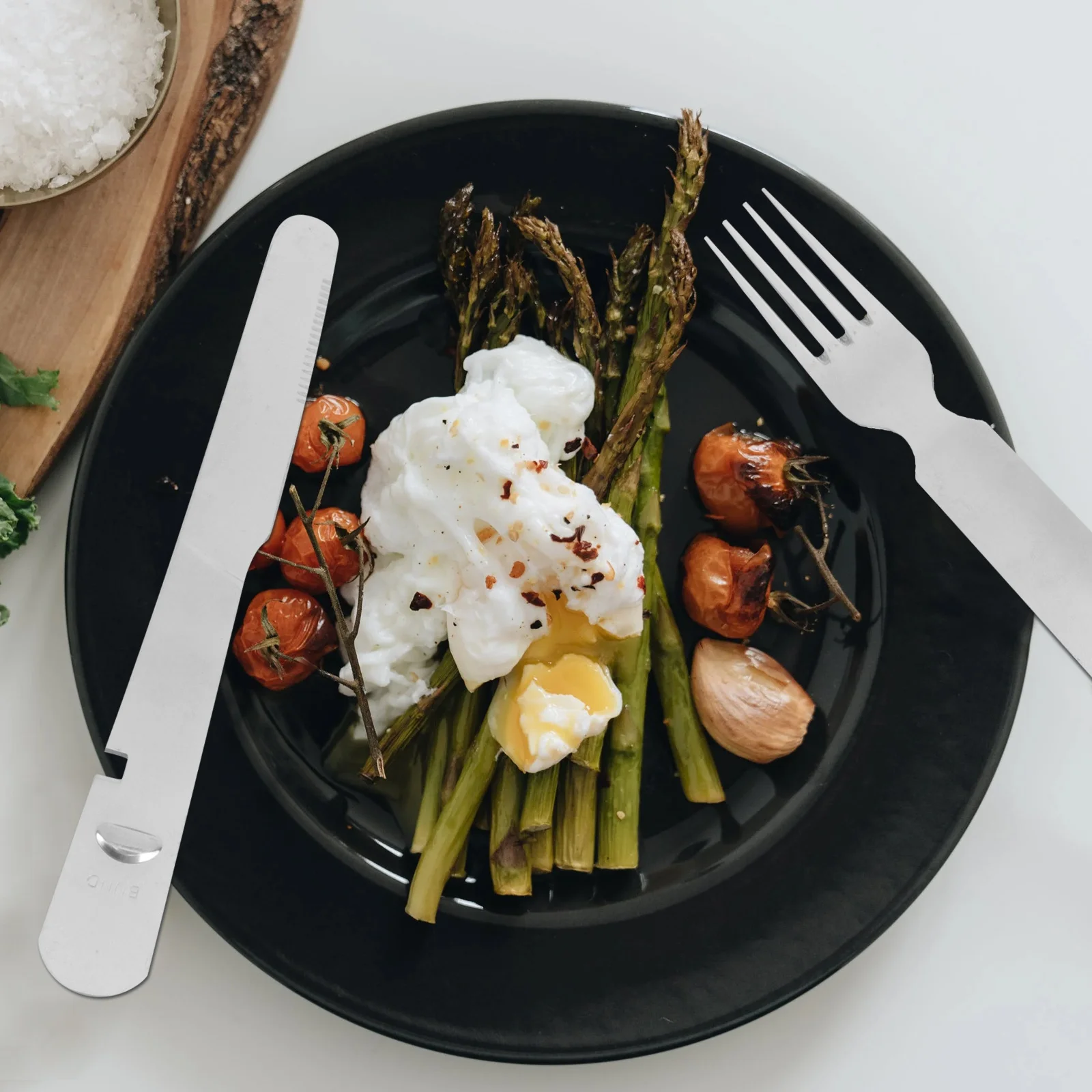 

4Pcs Knife Fork Spoon Set Compact Travel Cutlery Stainless Steel Flatware Portable Camping Utensils Everyday Use Silver Finish