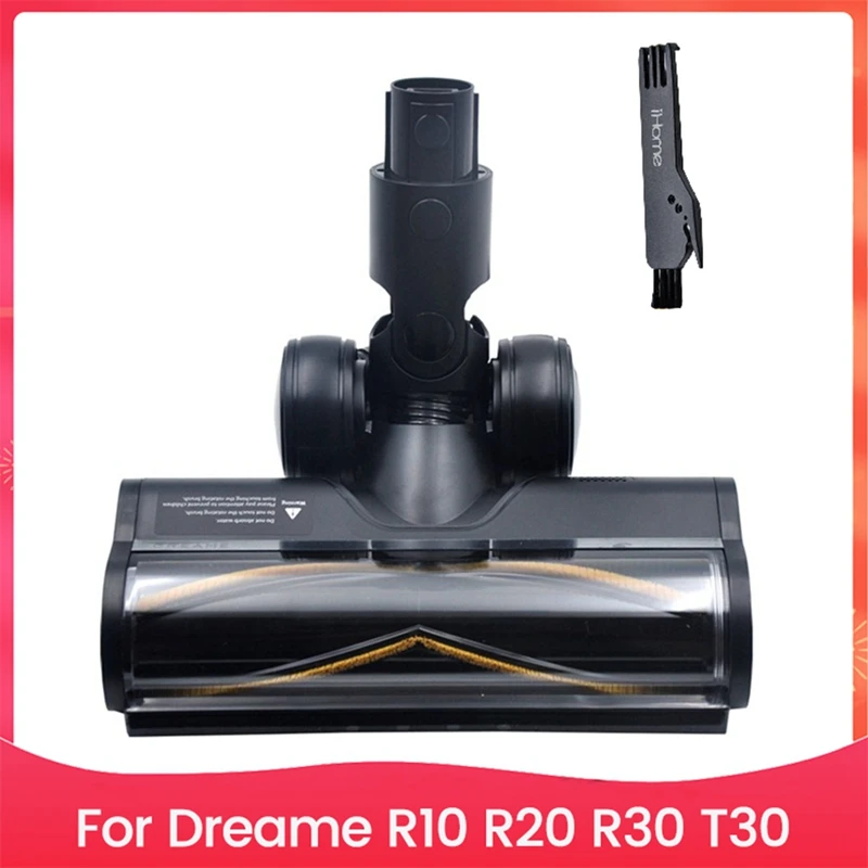 A31I Vacuum Electric Floor Brush Attachment for Dreame R10 R20 R30 T30 Floor Soft Roller Brush Head with LED Dust Lights