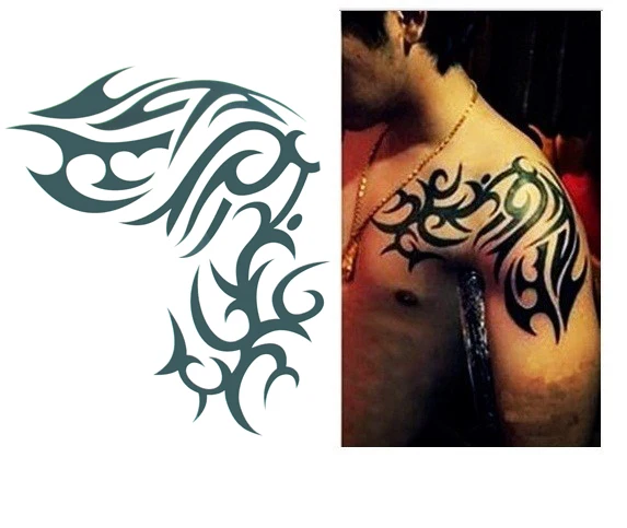 Big Large Totem Temporary Tattoo Stickers Waterproof Body Painting Fake Tatoo Men 3d Art Arm Drawings For Men