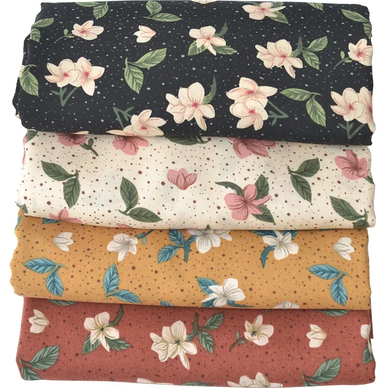 

Poplin Floral Pastoral Cotton Fabric DIY Children's Wear Cloth Make Bedding Quilt Home Decoration Fabric