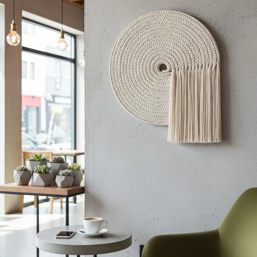 #￥Boho Handmade Art Deco Vertical Cotton Macrame Wall Decor for Wedding & Anniversary Home Decor Coffee Shop