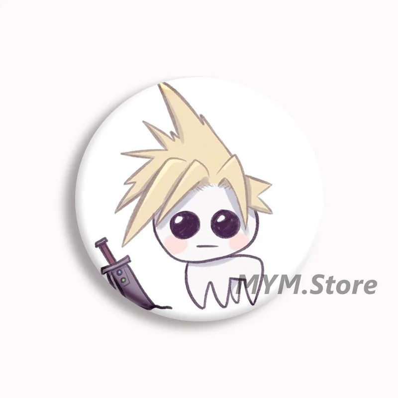 Cloud Strife Anime Soft Button Pin Funny Cloud Meme Fanart Brooch Badge Bag Decor Accessories Fans Collect Friends Gifts