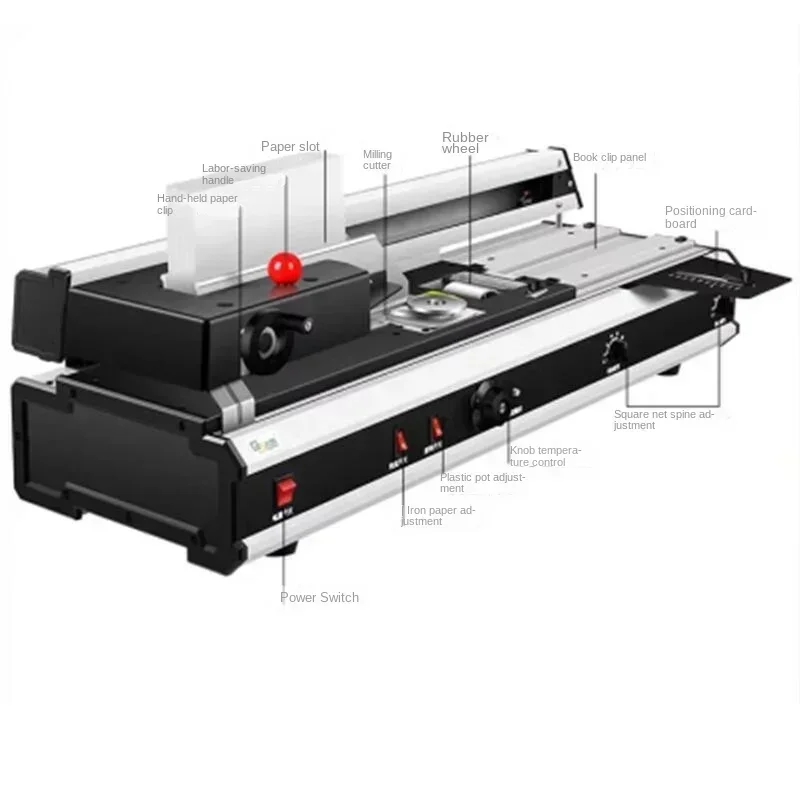 High-power desktop office binding machine (punch-free), 220V fully automatic hot-melt adhesive binder.