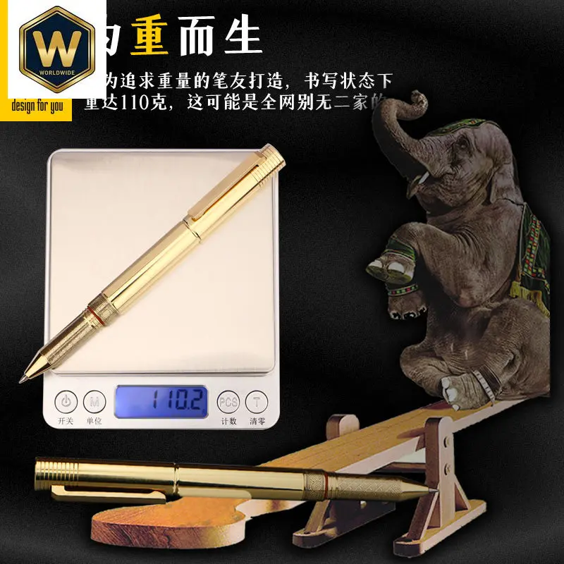 Zaitang Z3 Heavy Feel Signing Pen, Creative Business High-Grade Gel Pen Calligraphy Practice Metal Brass Solid Copper Pen Barrel