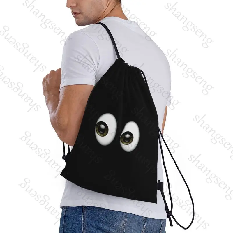 Drawstring Bag Sports Backpack Bundle Pocket Basketball Bags Boy Birthday Christmas Shoe Bag Sports Bag eyes funny  quirky