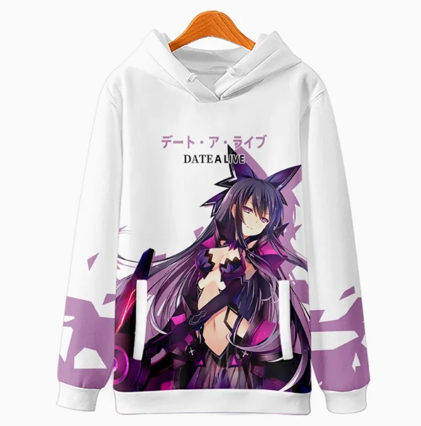 Anime DATE A LIVE Yatogami Tohka Hooded Hoodie Cosplay Autumn Winter Men Women Coat Loose Jacket Tops