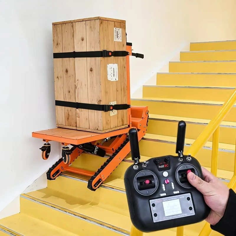 

Индивидуальная электрическая тележка-лестницеход грузоподъемностью 400 кг | Сверхмощная складная роботизированная тележка для подъема по лестнице