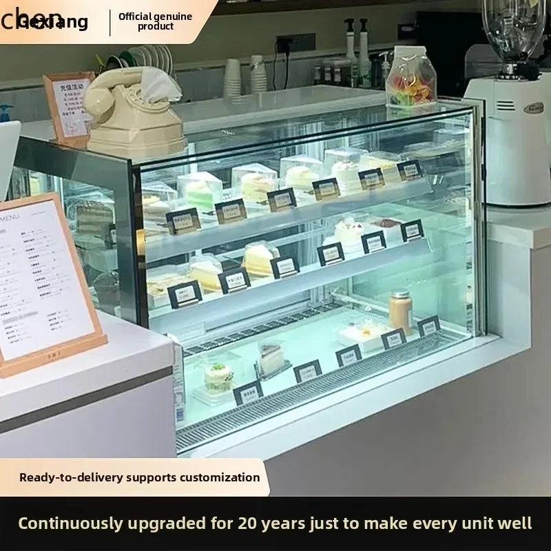 HTT Right Angle Infinity Cake Cabinet West Point Mousse Dessert Refrigerated Small Bar Counter Deli Fruit Fresh-keeping Cabinet