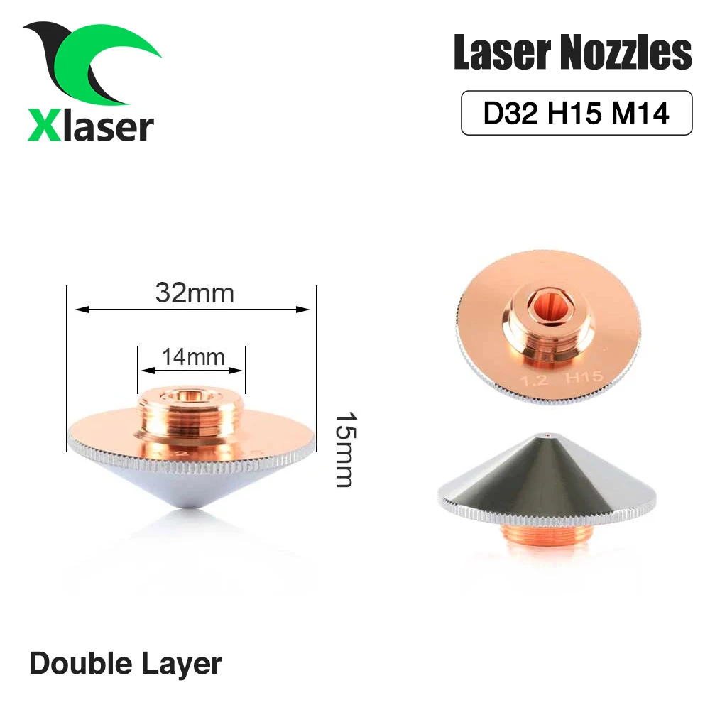 Raytools Bodor ugelli Dia.32 M14 H15 calibro 0.8-5.0 ugello per saldatura Laser a singolo/doppio strato per macchina da taglio Laser a fibra