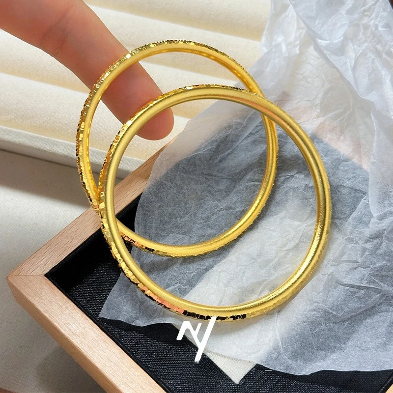 2026 Light Luxury Design Explosion Sparkling Ice Breaking Internet Celebrity Inheritance Single Ring Plain Circle 4mm Bracelet