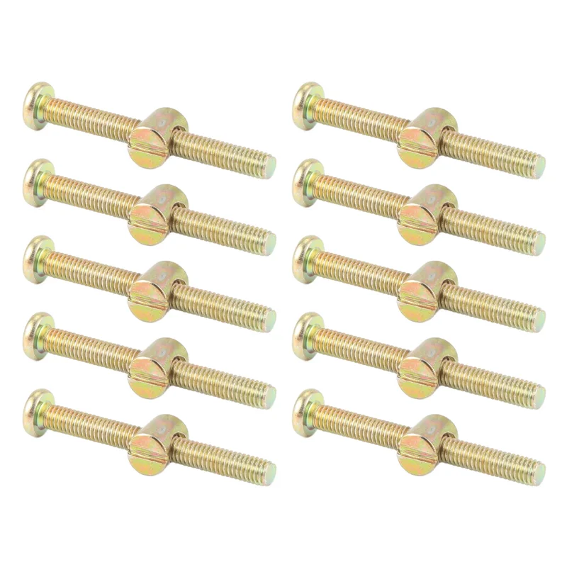 F-T Винты с шестигранной головкой под торцевой ключ Болты Мебельный болт с резьбой M 6X55 мм Бочковые гайки Крестообразный дюбель с прорезями Мебельная гайка для