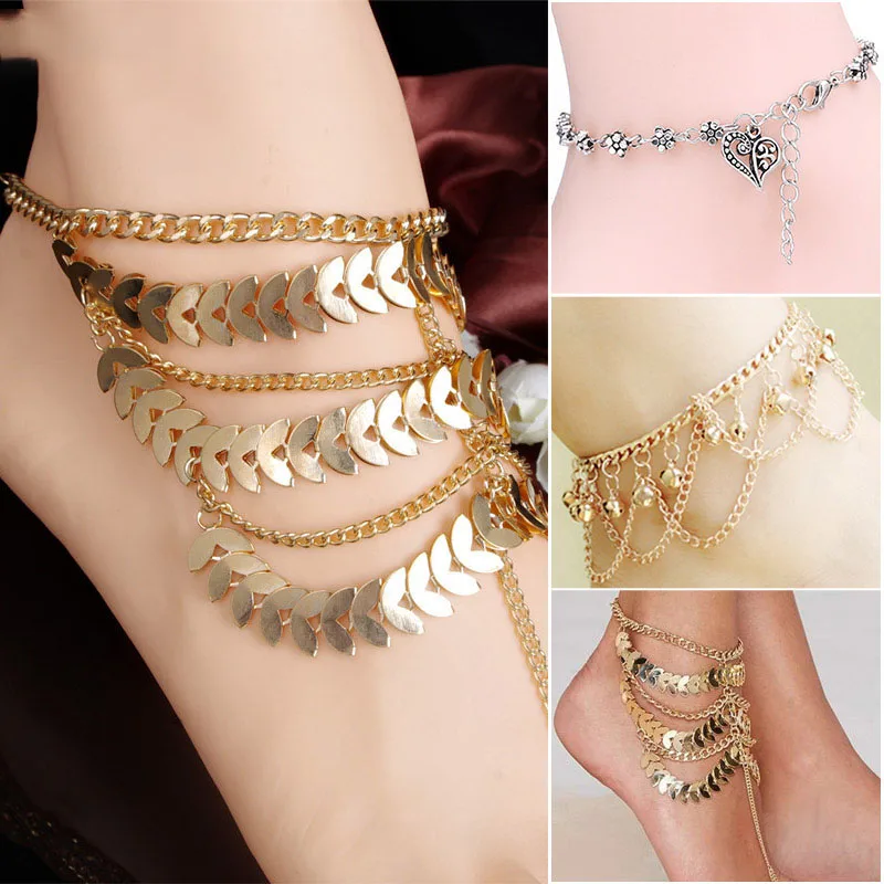 Belly dance training clothes accessories Bell tassel anklet Ethnic dance shows accessories Foot chain