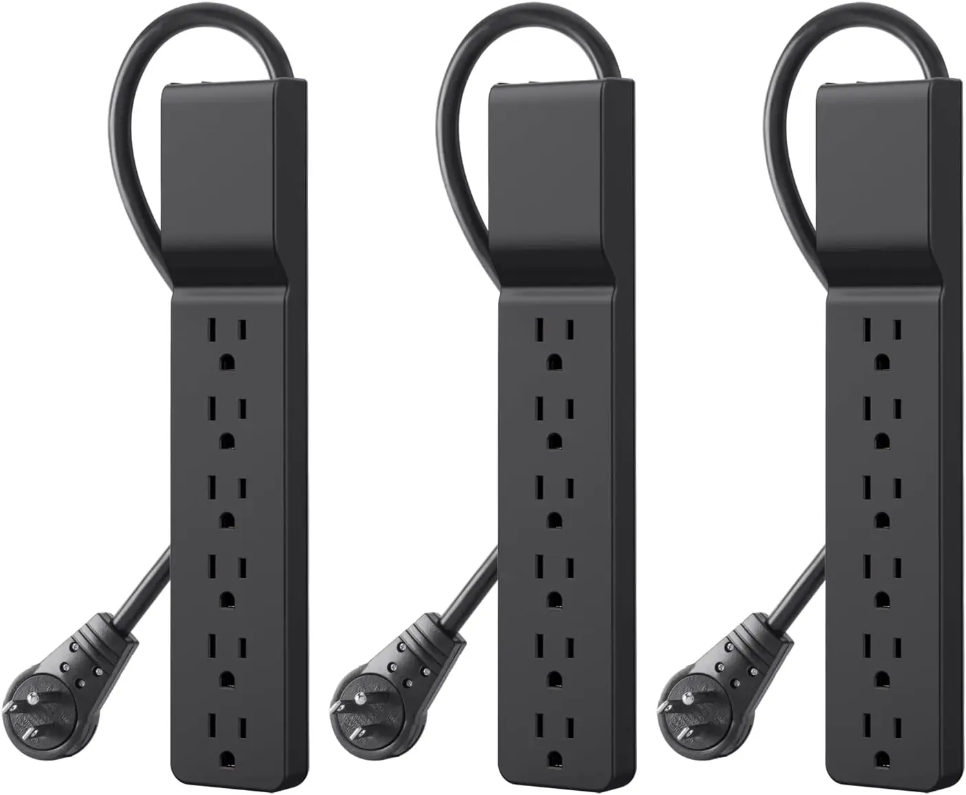 

6-Outlet Surge Protector with Rotating Plug, 6ft Cord for Home & Office, 600J Protection