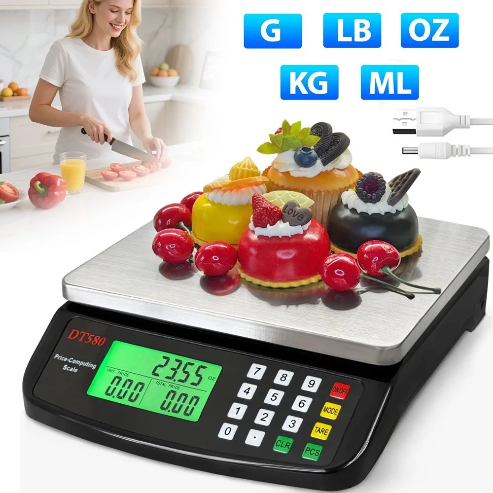 Balance de cuisine électronique de haute précision, 1 unité, fonction tare intégrée pratique, capacité de charge maximale de 30 kg, outil de mesure fiable pour la farine, les fruits, les bonbons et les aliments, contrôle précis des portions pour une cuisson et une pâtisserie parfaites