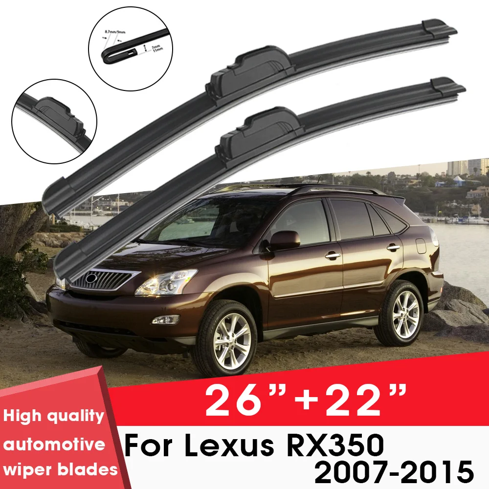 

Car Wiper Blade Blades For Lexus RX350 2007-2015 26"+22" Windshield Windscreen Clean Rubber Silicon Cars Wipers Accessories