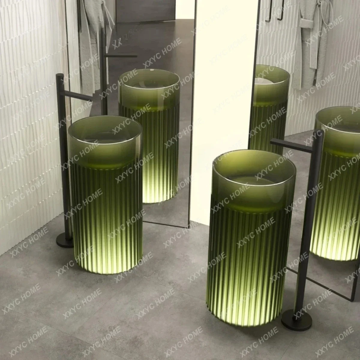 HHColumn Basin, Transparent Sink, Floor-to-ceiling Wash Basin, Bathroom Resin Wash Basin Customization