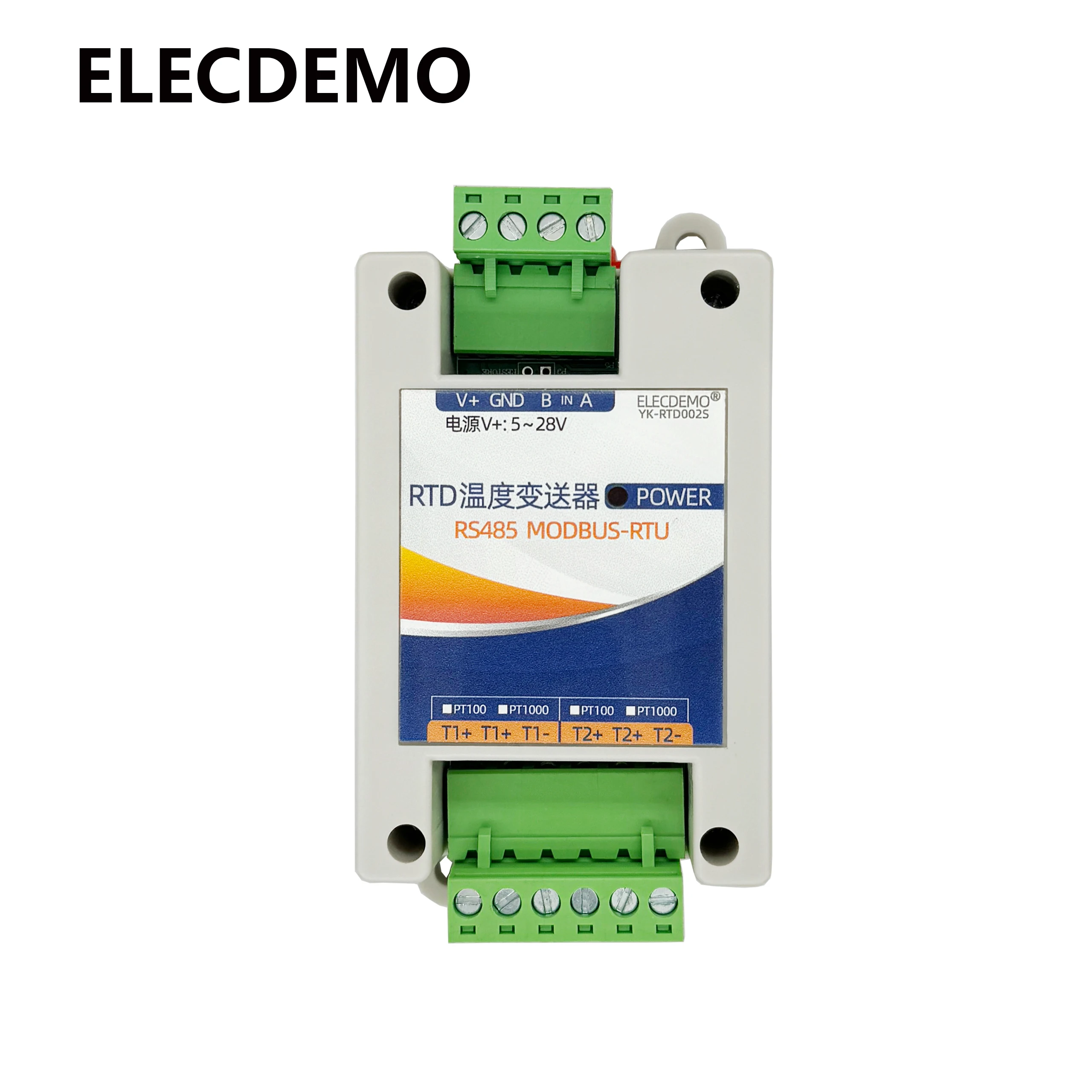 RTD Temperature Sensor Module, PT100/PT1000 ,High Precision Platinum Resistance Detection, RS485 Modbus RTU, Industrial DIY Kit