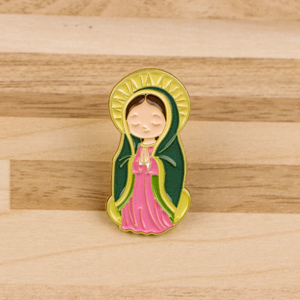 9-teiliges Set Emaille-Anstecknadeln mit Jungfrau Maria, niedliche Cartoon-Broschen, religiöse Anstecknadeln für Mäntel, Damenbroschen, Kragen- und Reversnadeln, Metallabzeichen, Schmuck – Detail 3