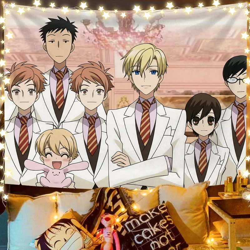 VIKAMA Ouran Host Club Group Tapestry Wall Hanging, 6 Designs, Wall Decor for Bedroom Living Room Dorm