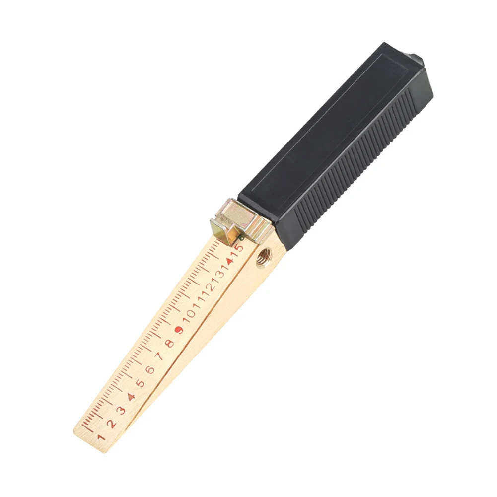 Wedge Vernier Feeler Gauge 0-15mm Gap Measurement Tool With M6 Mount For Flatness Inspection Gold Black