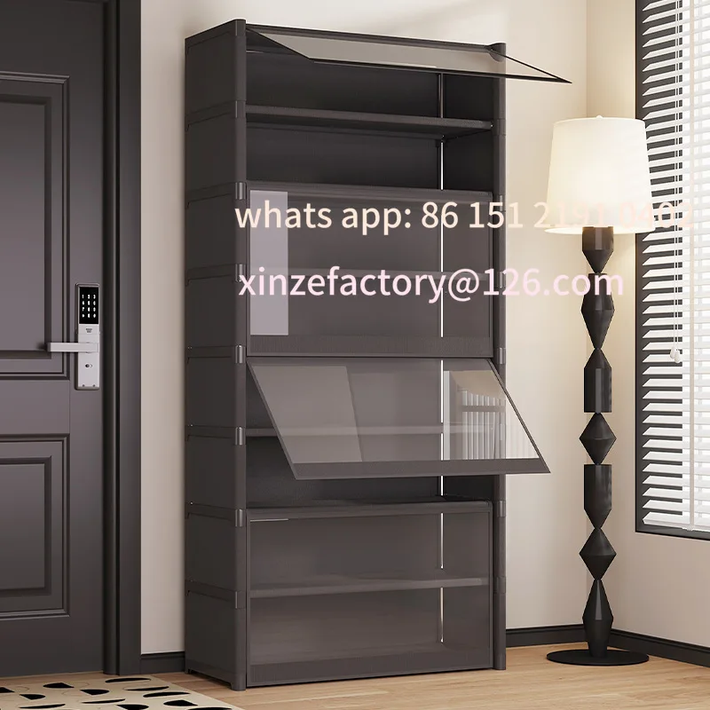 Customizable Level 5-9 Dustproof and Transparent Large-Sized Shoe Rack, Can Accommodate 12-24 Pairs of Shoes Shoe Shoe Cabinet