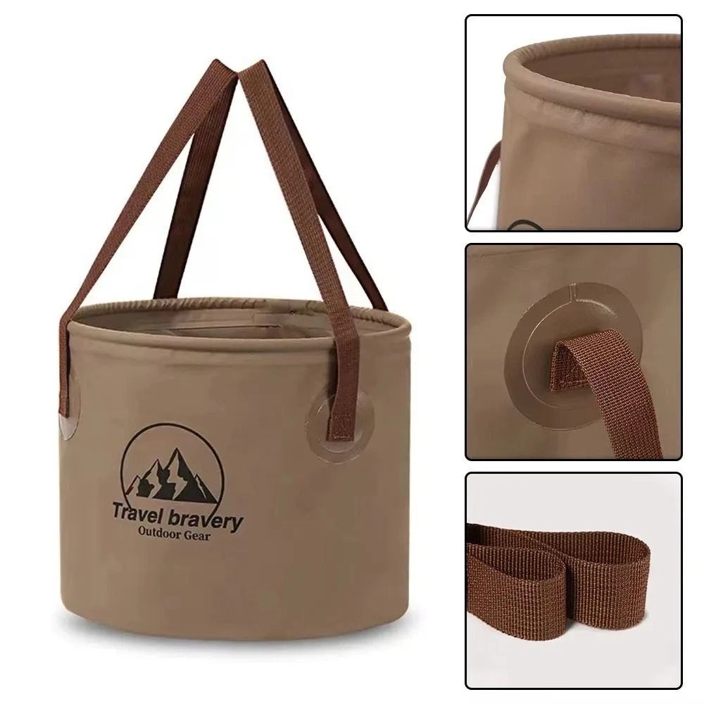 دلو بلاستيكي قابل للطي للسيارة قابل للطي للتخييم، حوض قابل للطي بسعة كبيرة، دلو غسيل السيارات السميك على الشاطئ #4