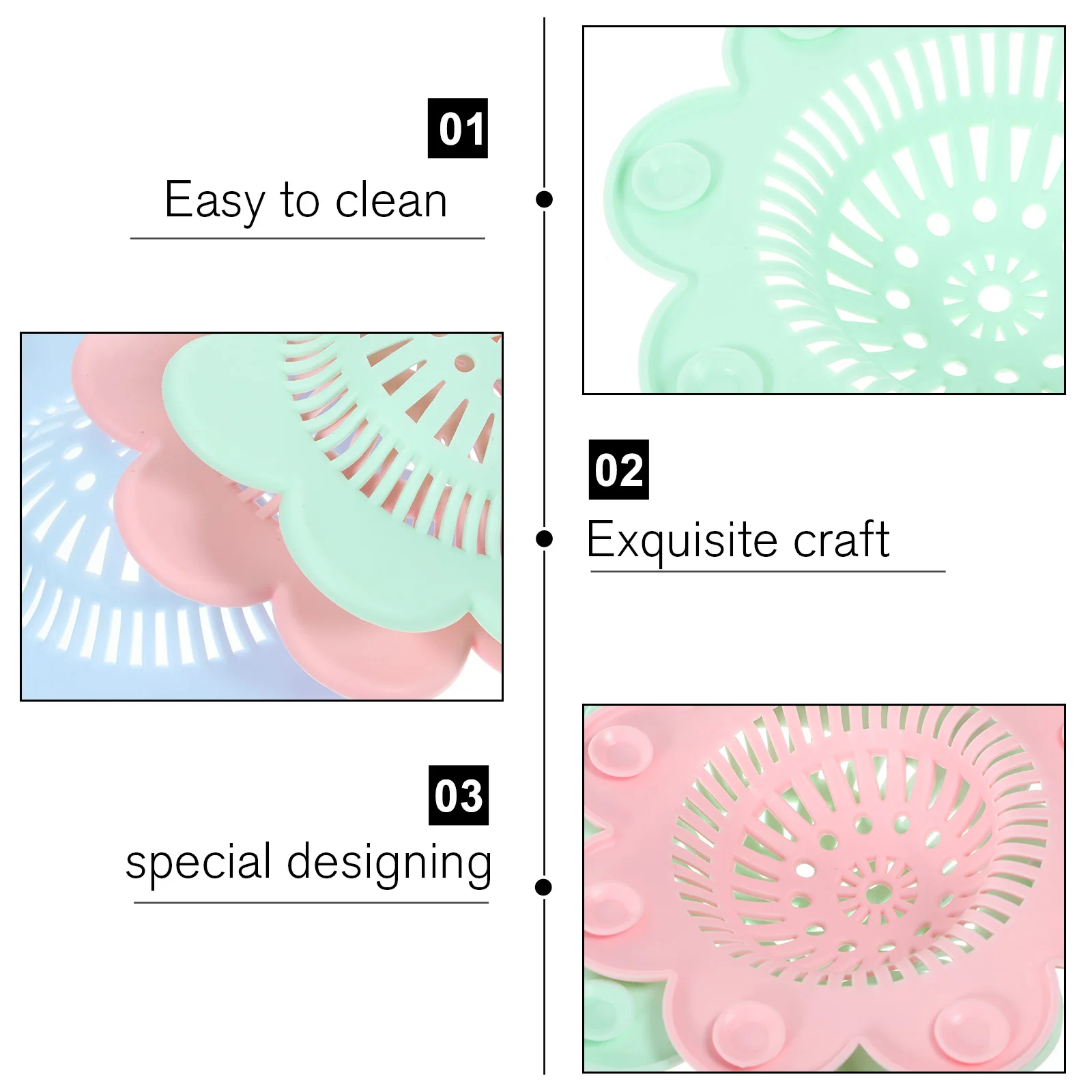 

6pcs Wide Rim Strainers Kitchen Sink Drain Filter With Fine Filtering Effect Easy Install For Bathroom Bathtub Kitchen Home Use