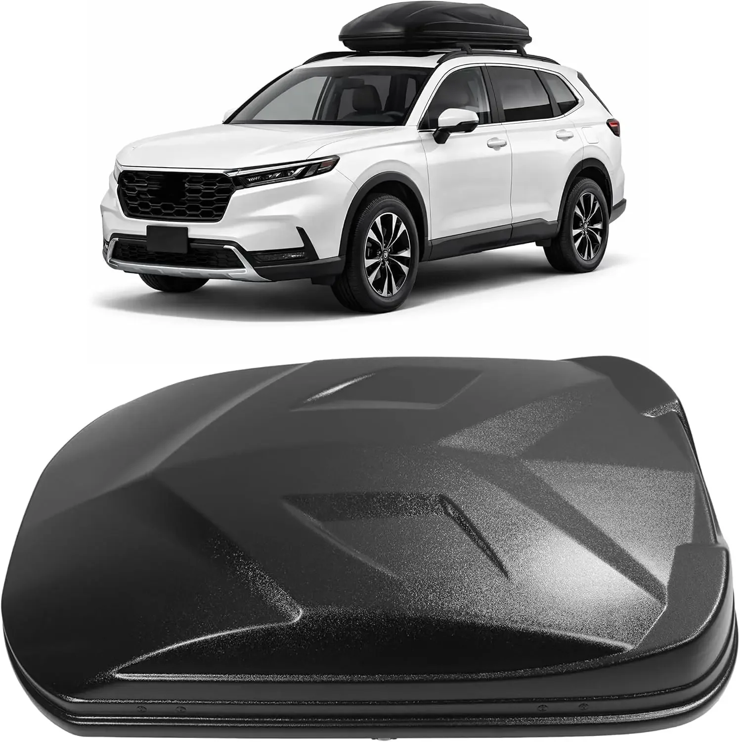 15 Cubic Roof Cargo Box Lockable Dual-Side Opening Roof Top Carrier | 53 X 32 X 15 Inches, Plastic(ABS) Black