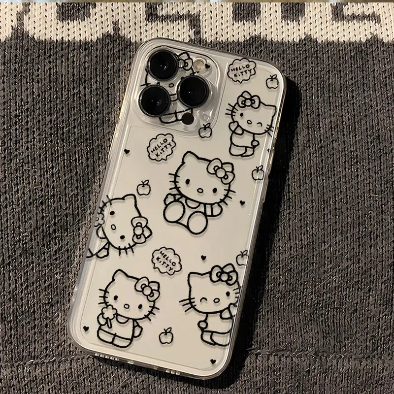 Original Cute Hello Kittys Clear Case For Samsung A73 A72 A71 A55 A52 A51 A50 A34 A35 A33 A32 A31 A30 A24 A23 A22 A13 5G Cover