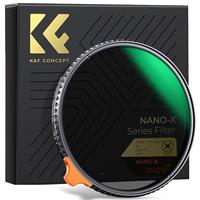 K&F Concept 67mm 2in1 Variable ND Filter ND2 ND32 1/4 Black Pro Mist Filter 77mm 82mm NANO-X Series 49mm-62mm 72mm