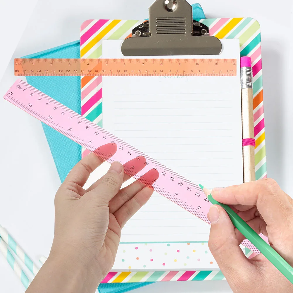 10 pz Righello Colorato 30 cm R om Colore Righelli di Plastica Portatili per Studenti Aula Ufficio Uso Domestico Strumento di Misura Dritto