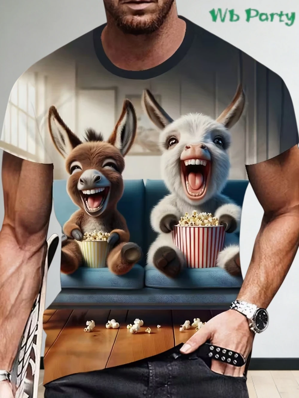 

Мужская футболка с 3D забавным рисунком животных и принтом, летняя модная повседневная свободная футболка с круглым вырезом и короткими рукавами, футболка Harajuku Street Y2k