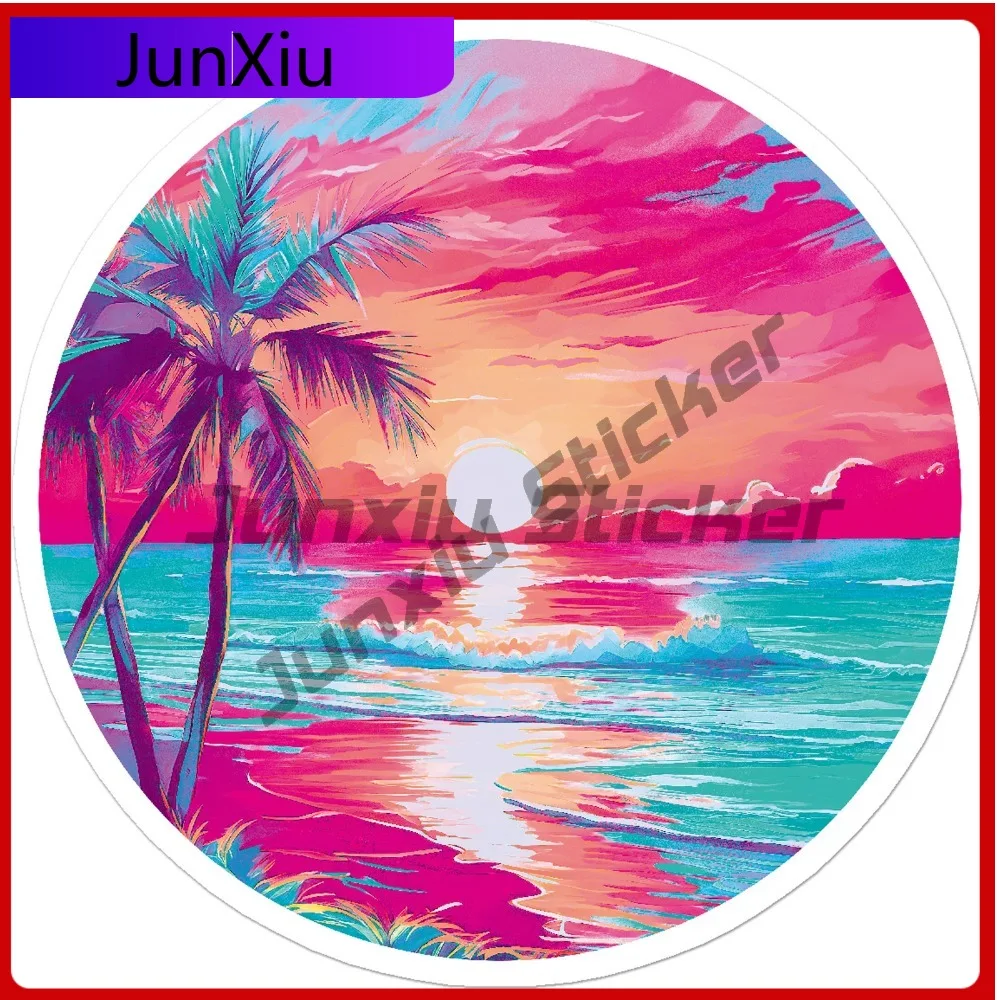 

Tropical Beach Sun Anime Premium Waterproof Creative Truck Decal Decoration Vinyl Car Laptop Window Bumper Auto Exterior