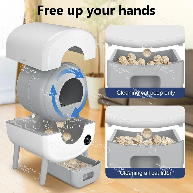 Factory Smart Cat Toilet 76L Large Space APP Remote Control One Click Poop Removal Automatic Self Cleaning Litter Box for Cats