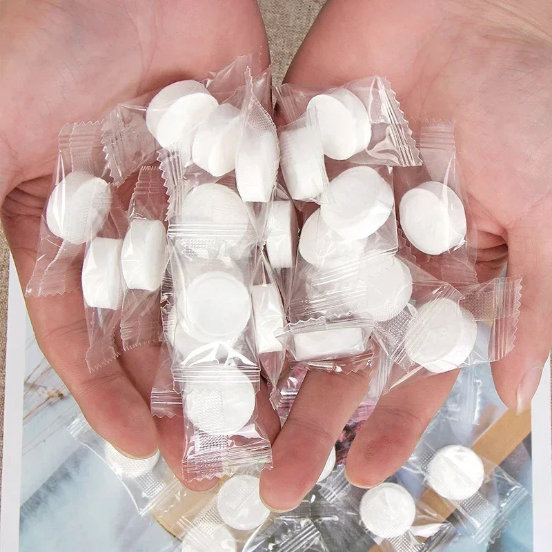 Toalla comprimida desechable para monedas, Mini toalla comprimida portátil de viaje para viajes al aire libre, barbacoa, Camping al aire libre, 10/100 Uds.