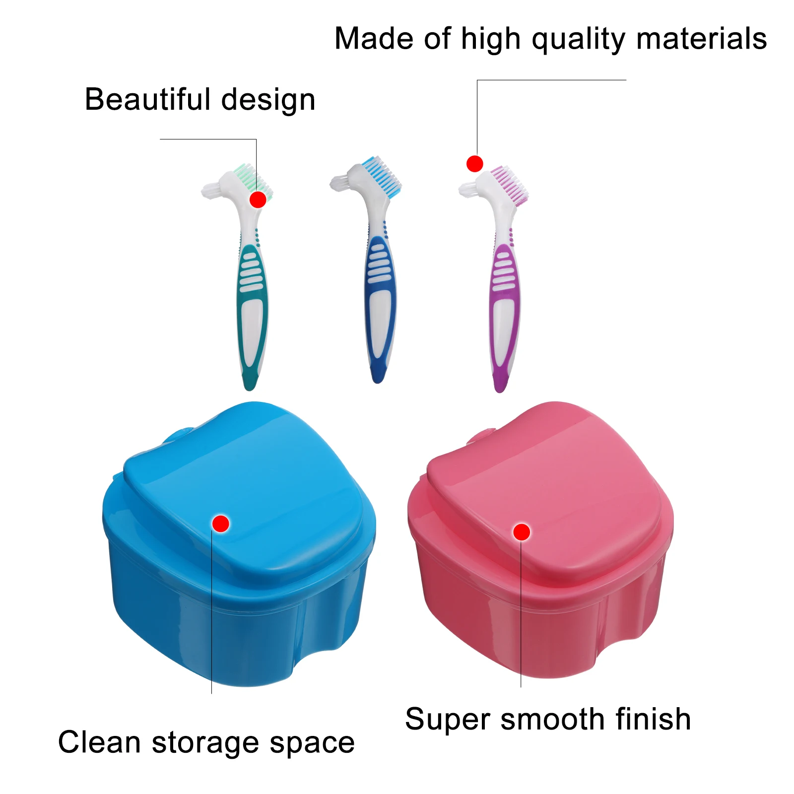 10 قطعة مجموعة صناديق تخزين أسنان حقيبة سفر محمولة لأطقم الأسنان التجنيب واقيات الفم حاوية العناية بالأسنان نظافة الفم #1