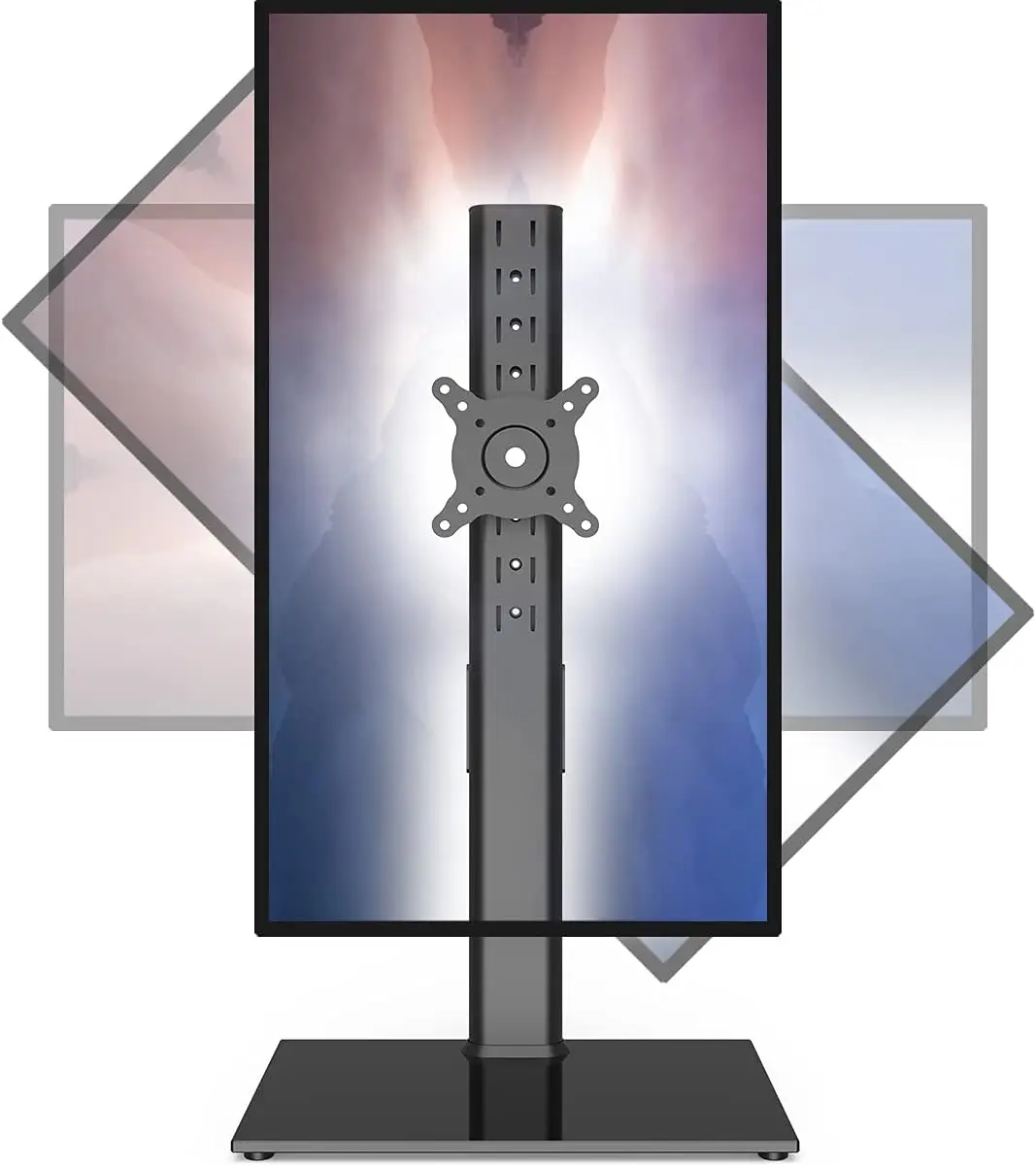 

Подставка для одного монитора, отдельно стоящая, для мониторов 27-43 дюйма, кронштейн для изогнутого экрана, крепление для монитора, основание из закаленного стекла, регулируемое по высоте и углу наклона.