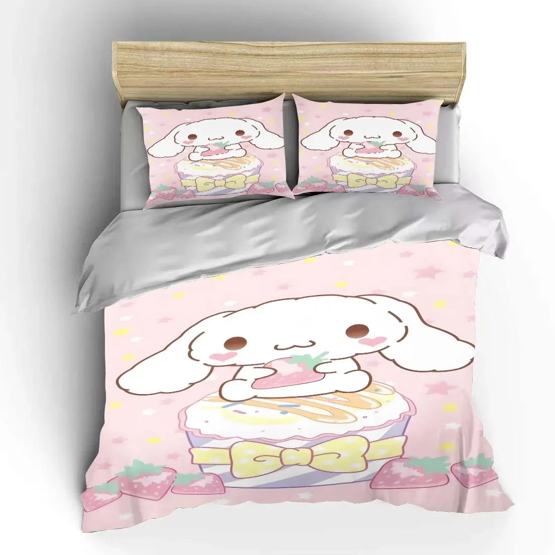 

Hello Kitty Cinnamoroll Bedding Set Sanrio Children 3 Pieces Set King Size Bed Set US Twin Adult Bed Cover Bedroom Duvet Gift