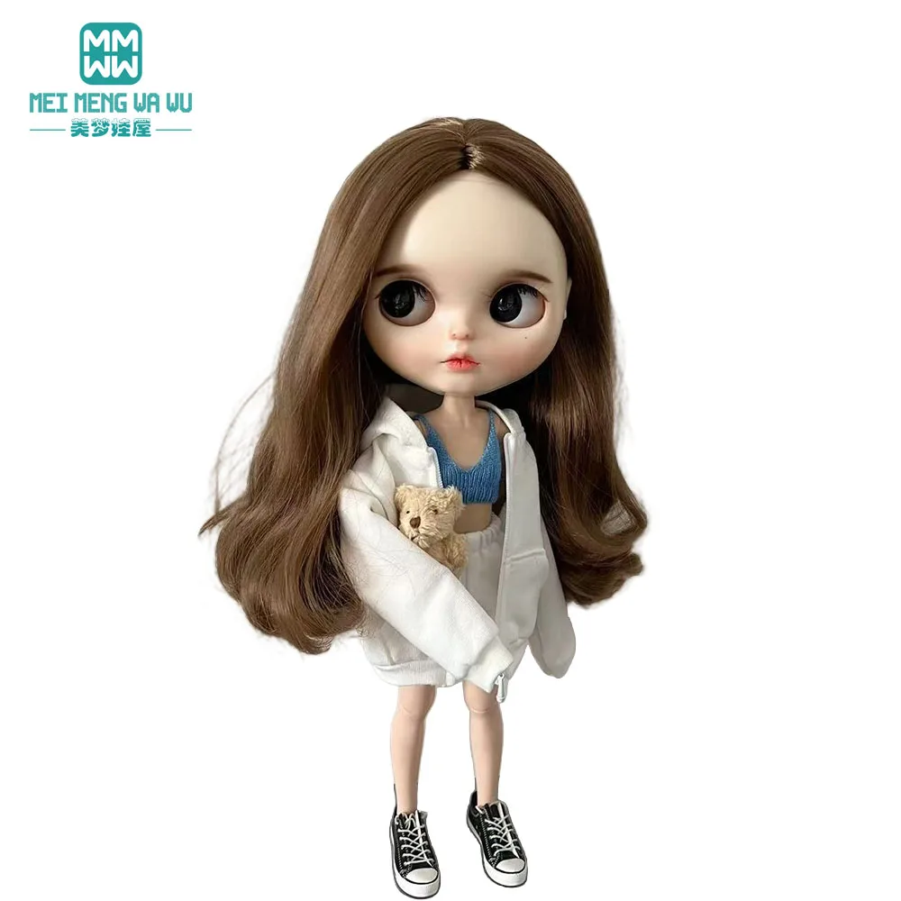 28cm Blyth 인형 옷 azon OB22 OB24 세련된 줄무늬 티셔츠 장난감 선물