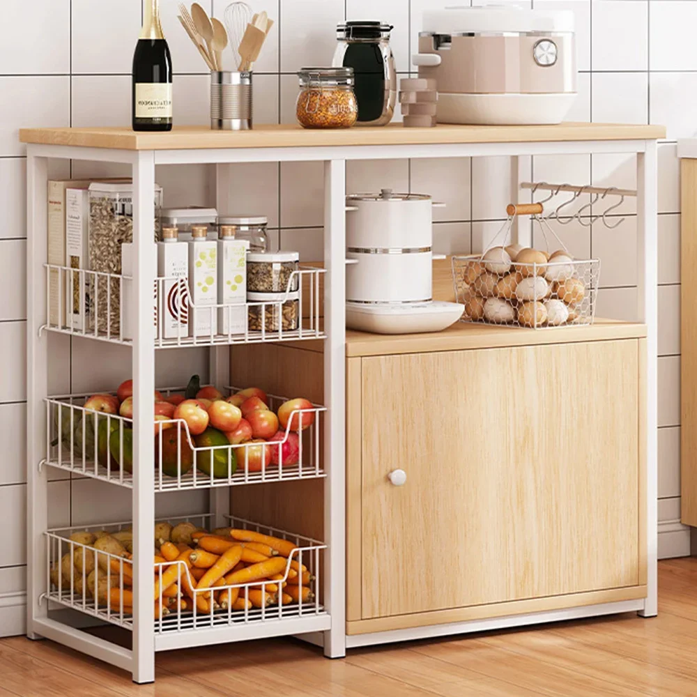 Landing Kitchen Cabinets 80cm Height Storage Cupboard Household Multifunction Furniture Multilayer Shelf Spacious Countertop