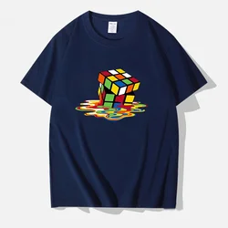 Summer Cotton T-Shirt Rubik's Cube Printing T-Shirt Funny Hipster Graphic Tee Shirt Top Unisex Man Short Sleeve Cool Tees