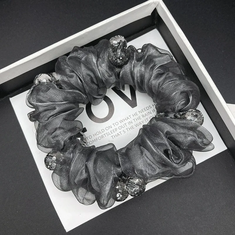 elastico-de-cabelo-feminino-artesanal-de-organza-com-micangas-elegante-para-coque-e-rabo-de-cavalo-acessorio-de-cabelo-versatil