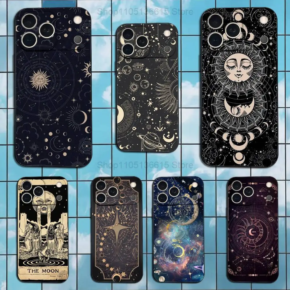 Cartões misterioso tarô totem capa de telefone para iphone 17,16,15,14,13,12,11,plus,pro max,xs,x,x,xr,se, mini,8,7, capa preta de silicone macio