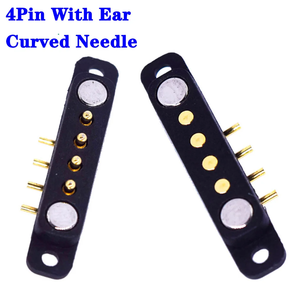 Waterproof DC Magnetic 2 3 4 5 6 7 8 9 10P Spring Loaded Male Female Square with Screw Holes bending needle Pogo Pin Connector