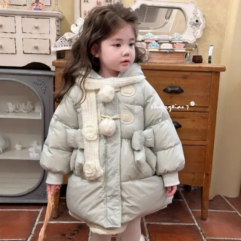 Kawaii فتاة الخريف والشتاء سترة مبطنة بالقطن رشاقته القطن وسادة مبطنة موضة معطف الطالب ملابس الأطفال غير رسمية #2